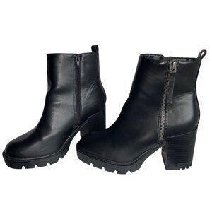 Esprit Perlina Black Chunky Boots Ankle Zip Lug High Heel Platform Casual Wom 7